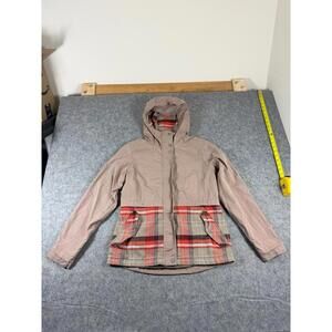 MARMOT Coat Womens Small Pink Rose Full Zip Hooded Snap Button Pockets Dakota